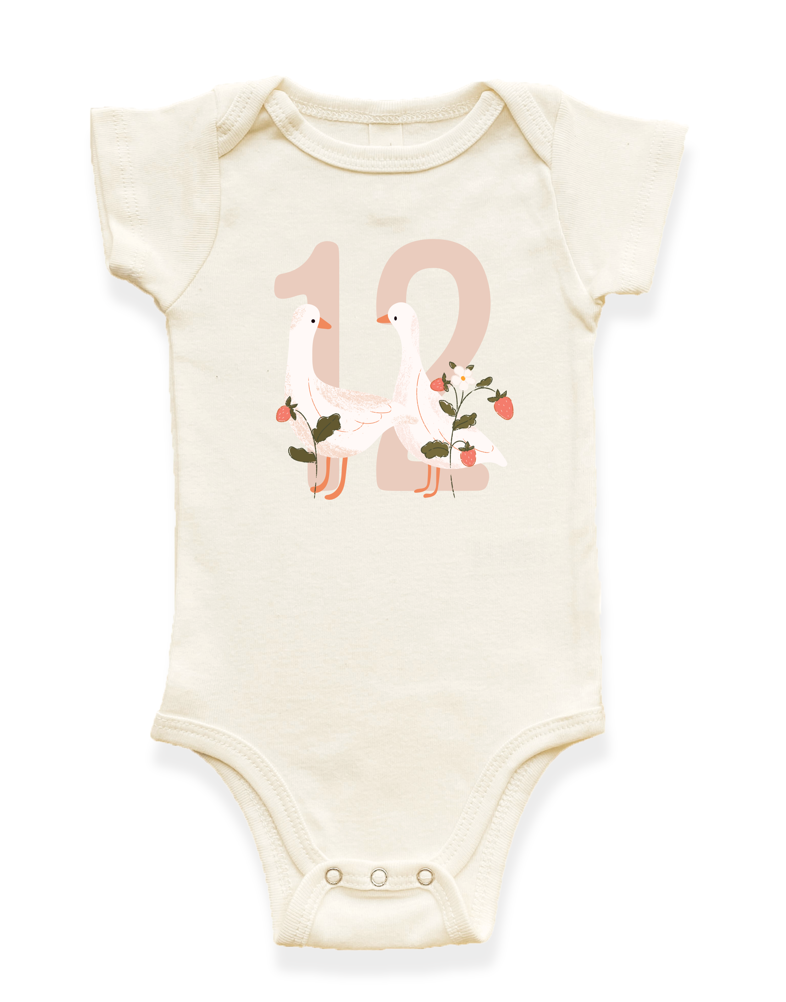 Goose Monthly Milestone Organic Baby Bodysuit