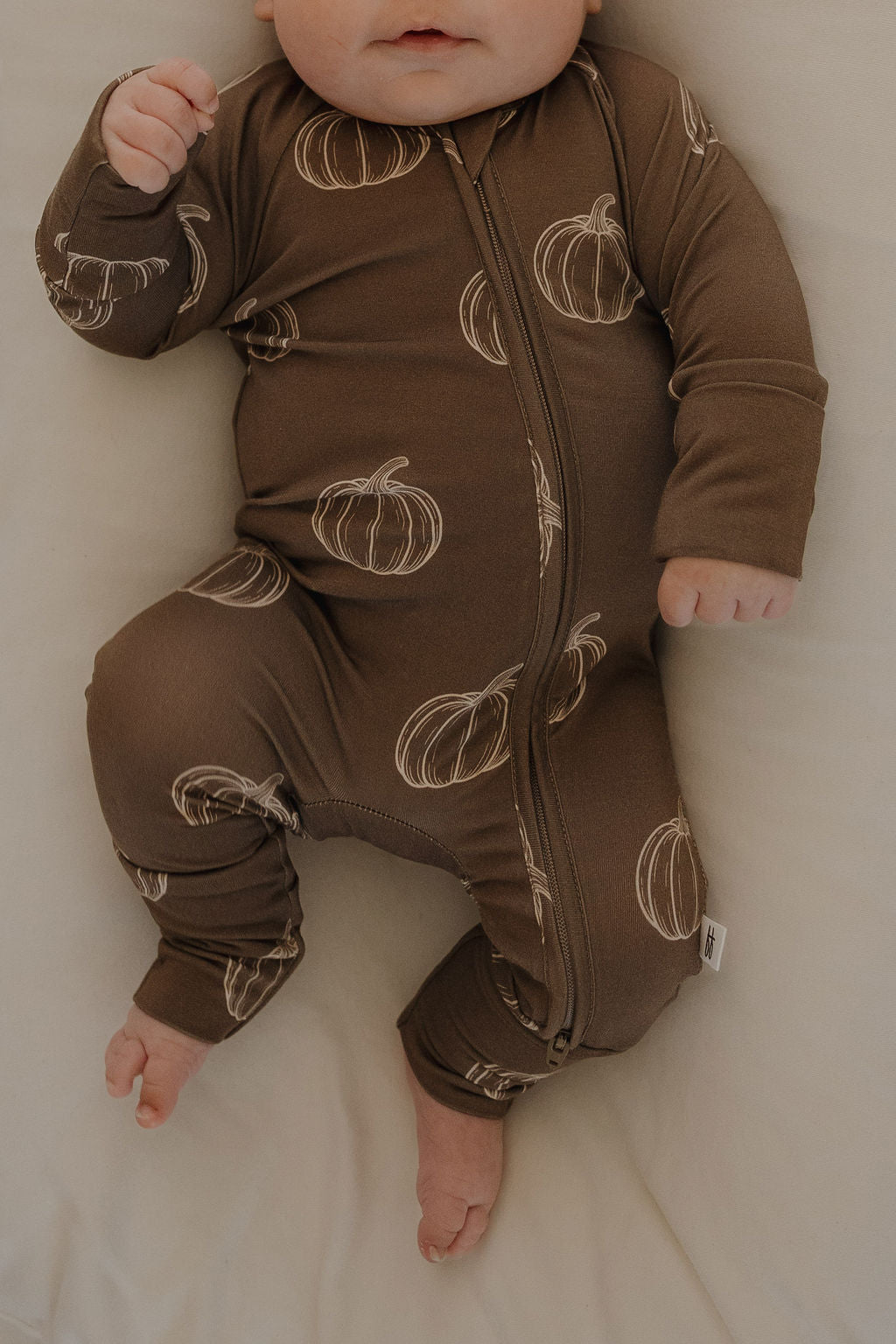 Bamboo Zip Pajamas | Brown Pumpkin