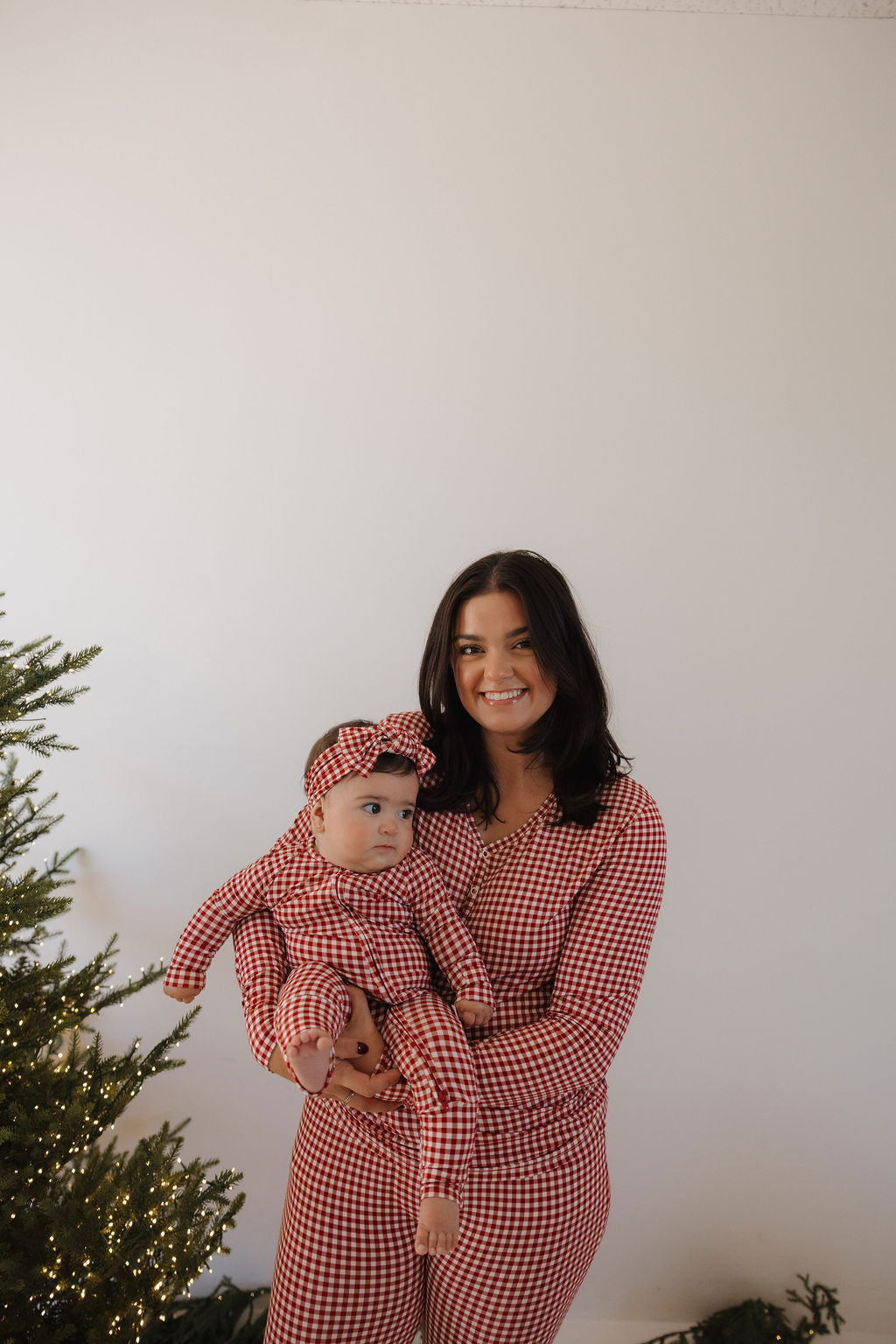 Bamboo Zip Pajamas | Red Gingham