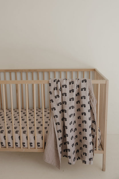 Muslin Crib Sheet | Monster Truck