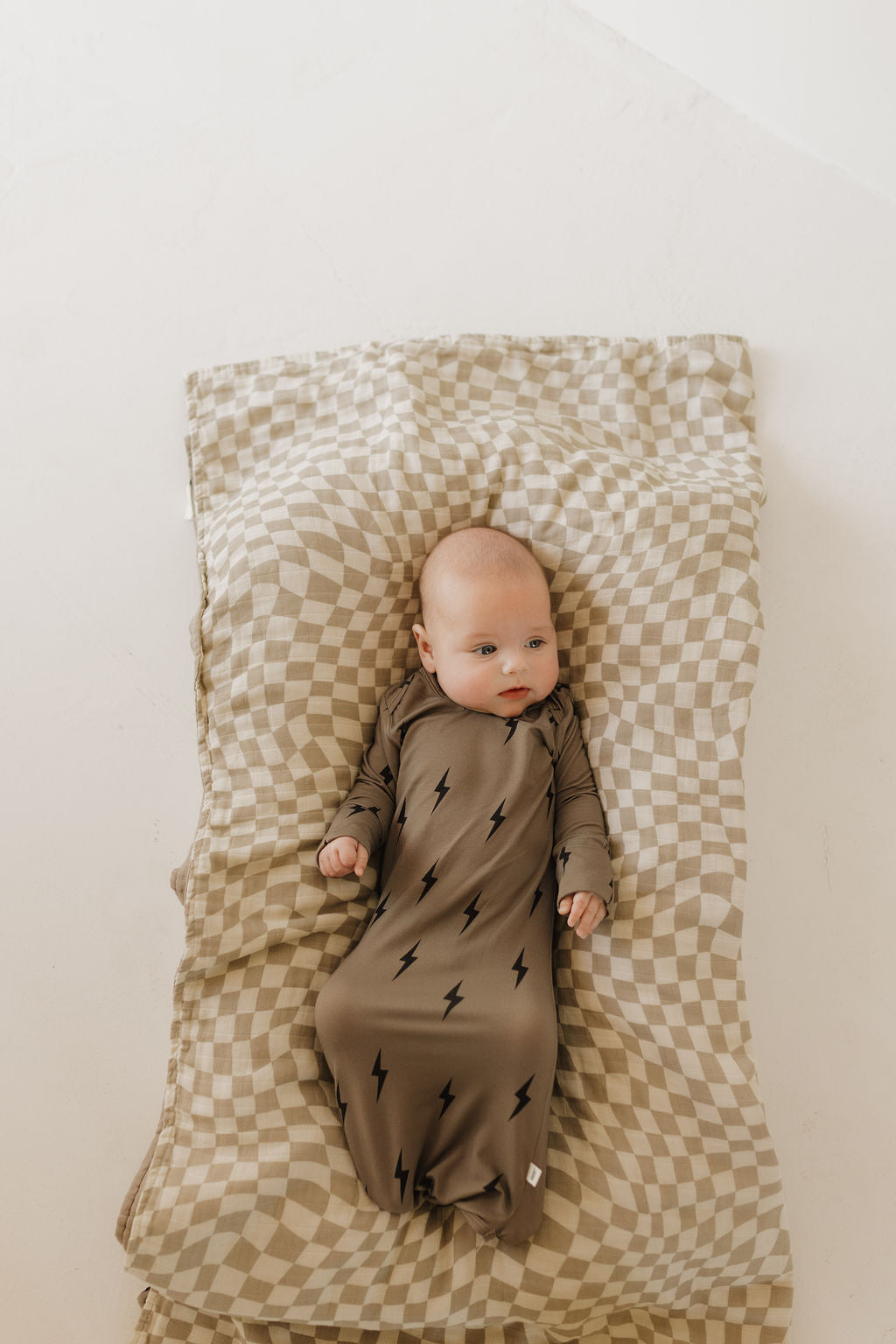 Bamboo Knotted Gown | Brown &amp; Black Lightning Bolt