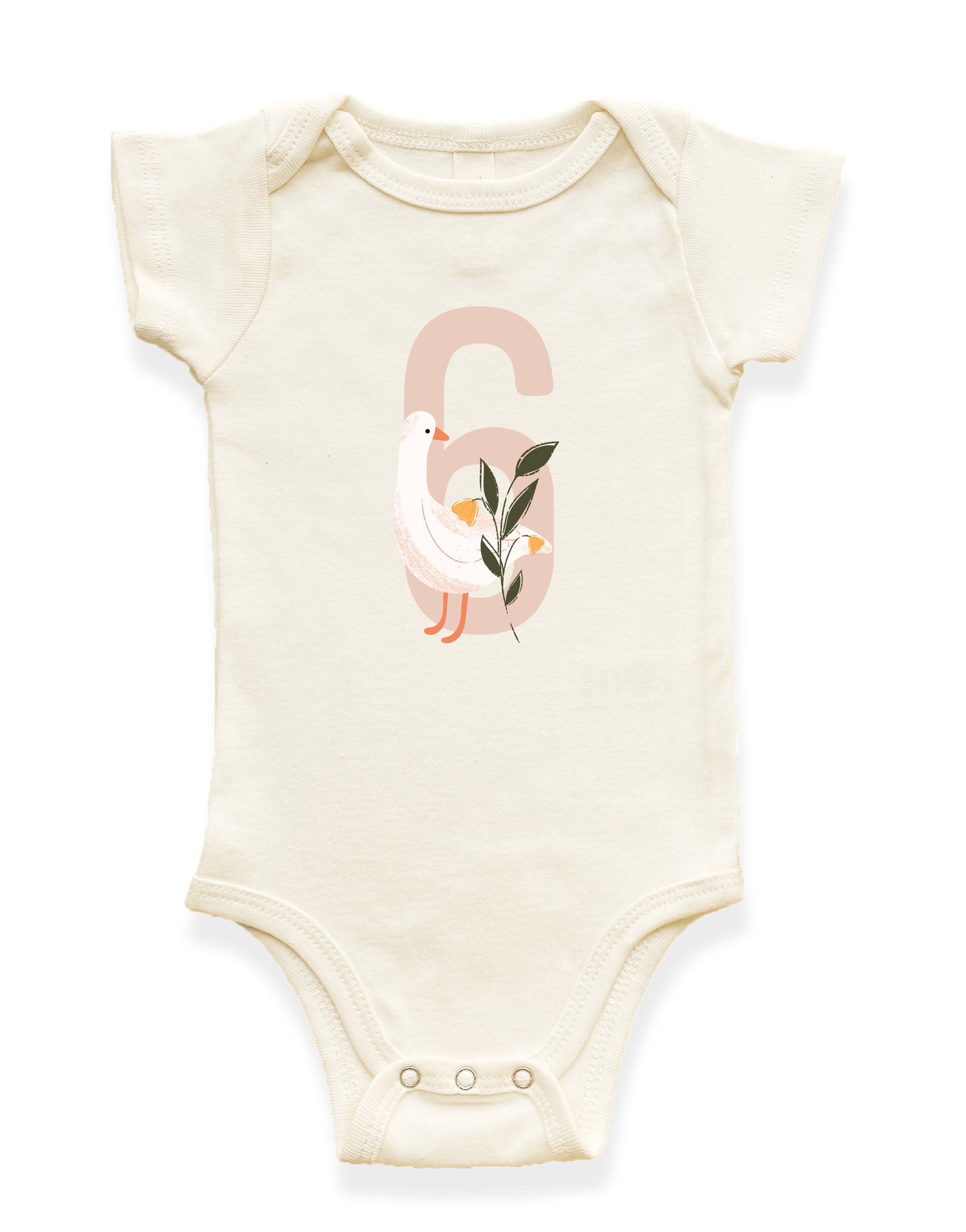 Goose Monthly Milestone Organic Baby Bodysuit