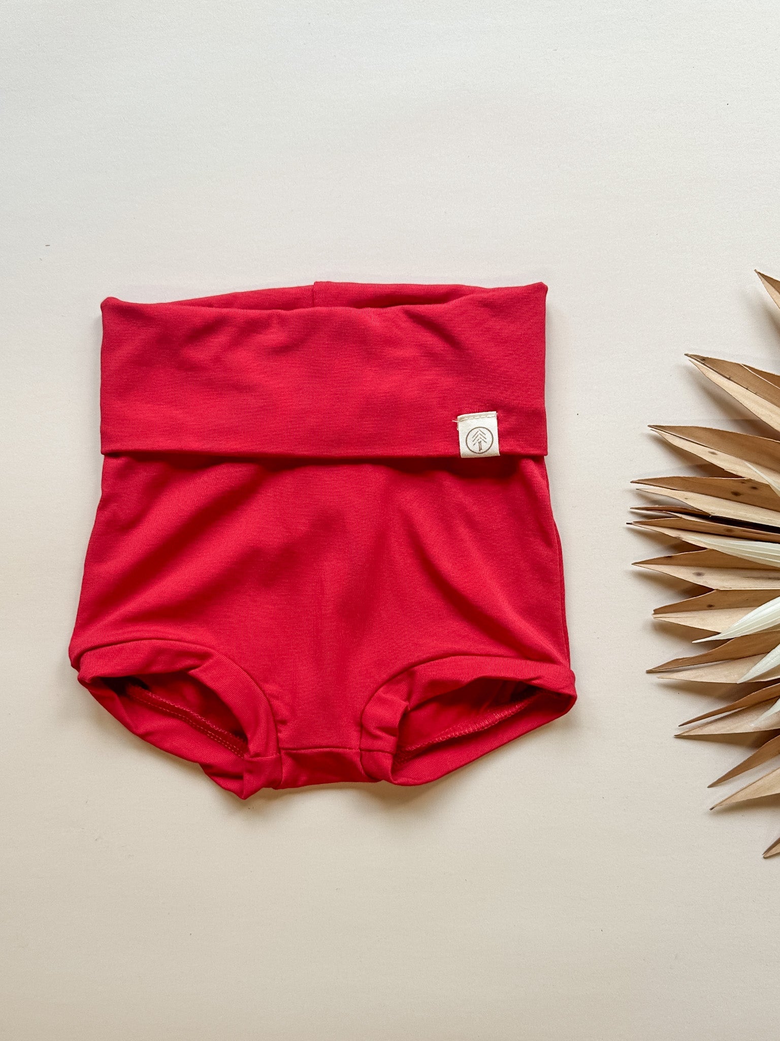 3/6m 6/12m Fold - Over Bloomers | Baby &amp; Toddler | Luxury Bamboo | Red - Tenth &amp; Pine - Bloomers