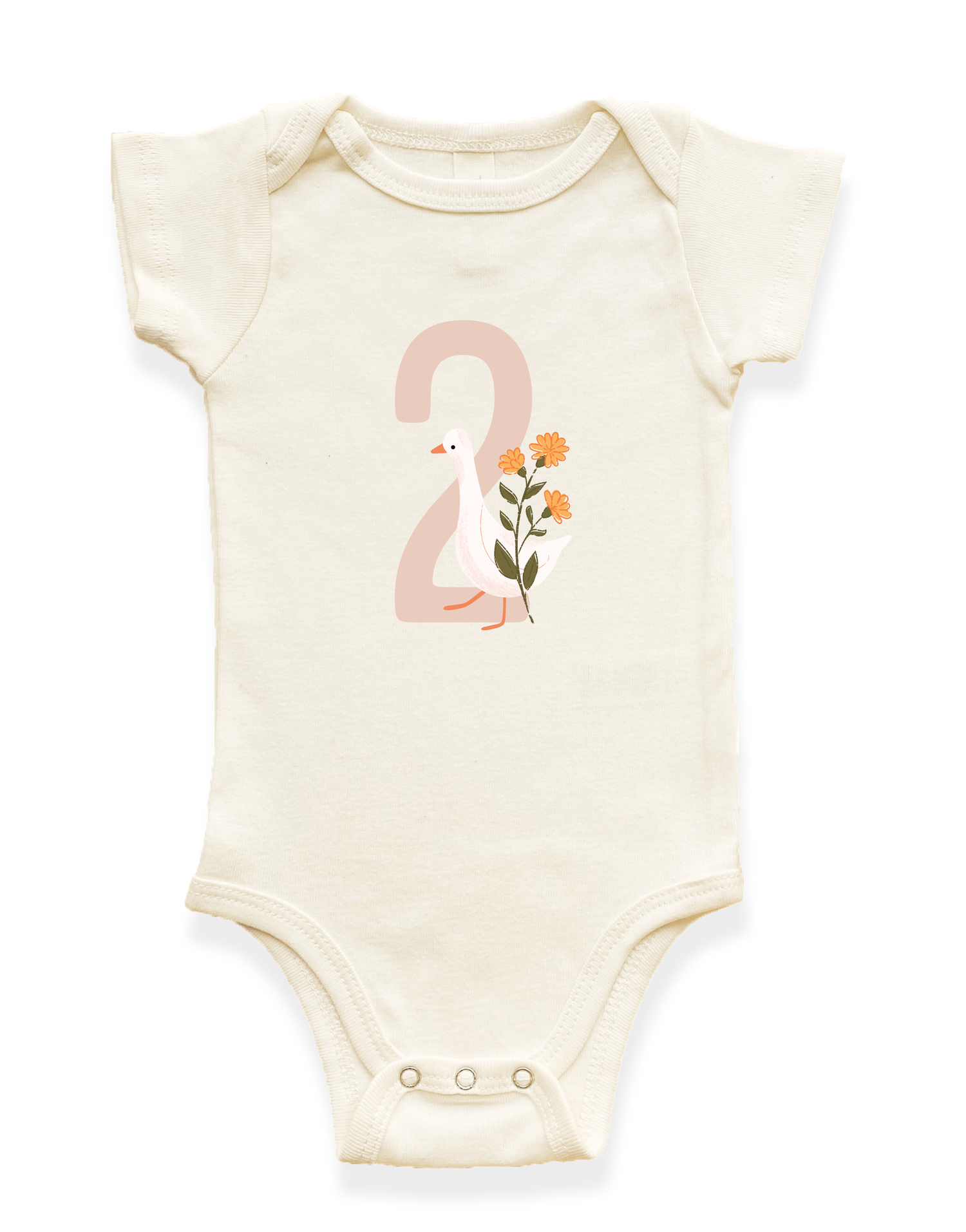 Goose Monthly Milestone Organic Baby Bodysuit