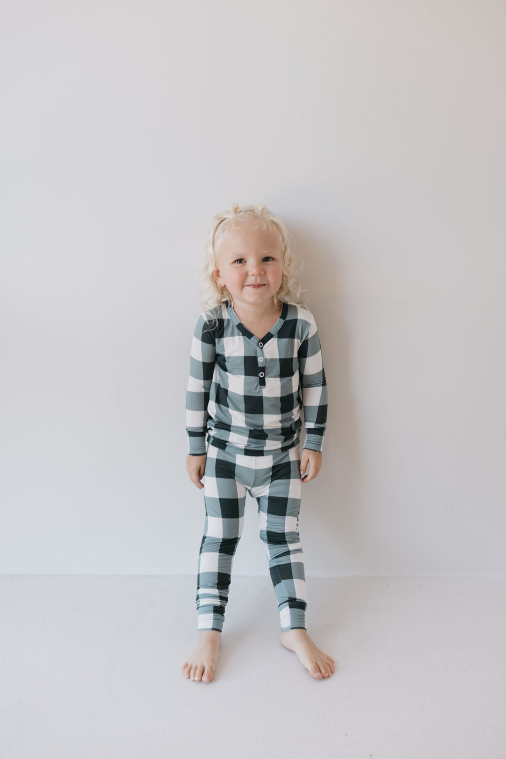 Bamboo Two Piece Pajamas | Evergreen Gingham