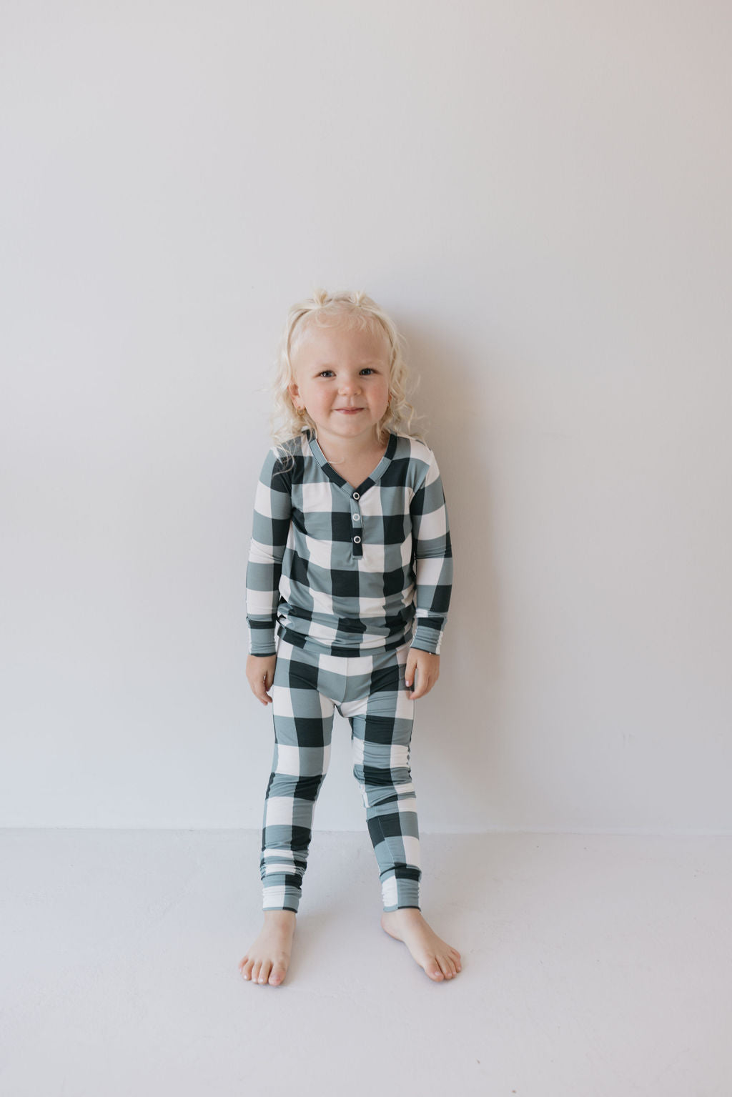 Bamboo Two Piece Pajamas | Evergreen Gingham