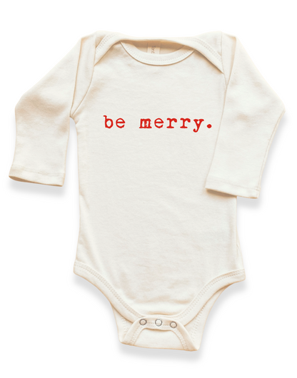 Be Merry Organic Cotton Baby Bodysuit Long Sleeve
