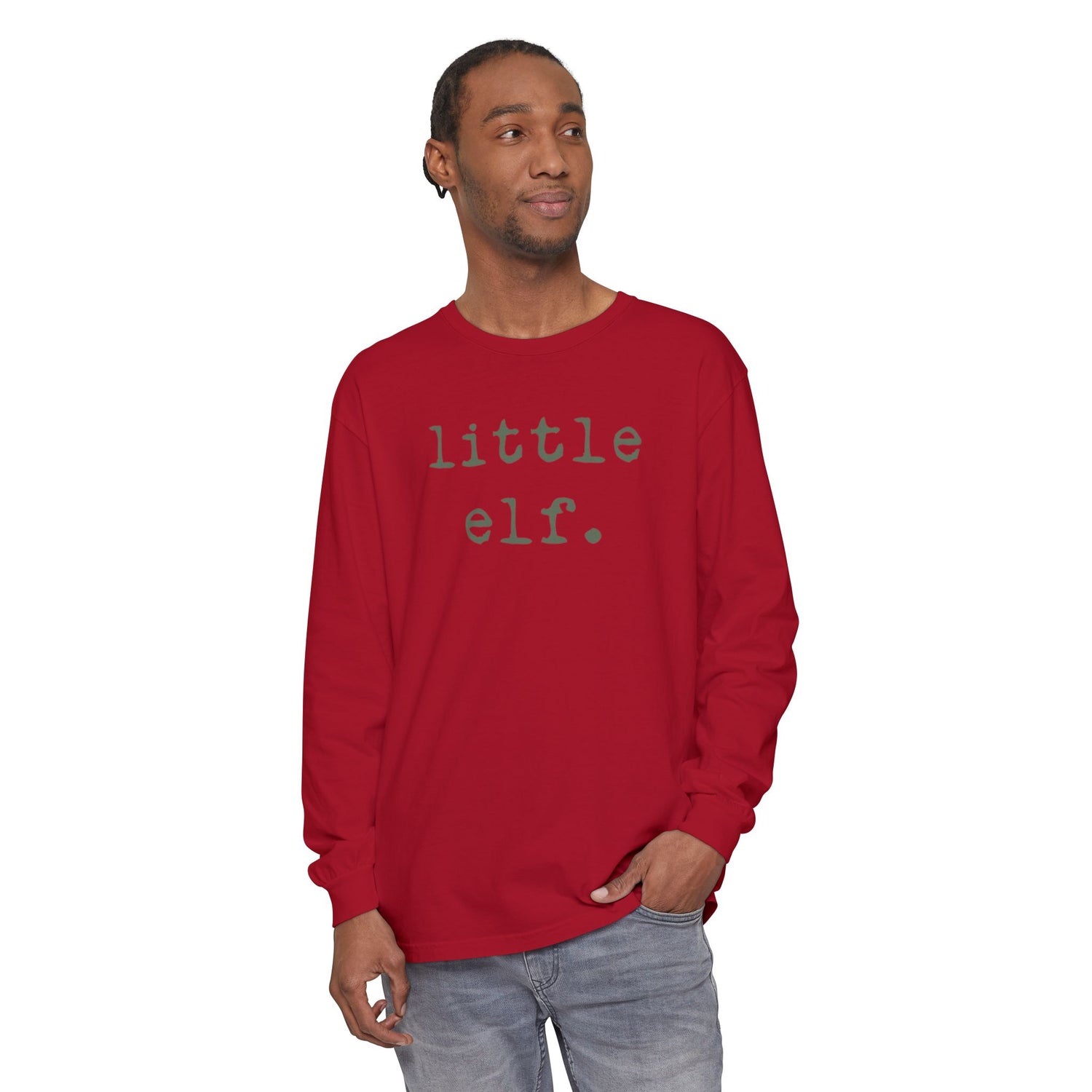 Little Elf (Olive) | Adult Long Sleeve T-Shirt