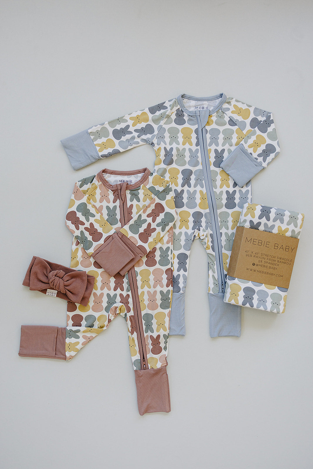 Dusty Blue Peep Bamboo Zipper