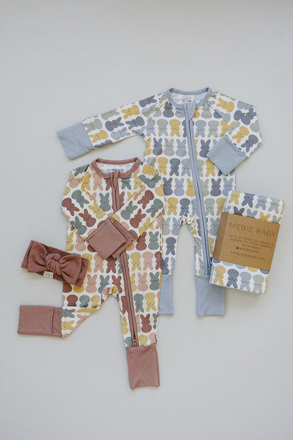 Dusty Blue Peep Bamboo Zipper