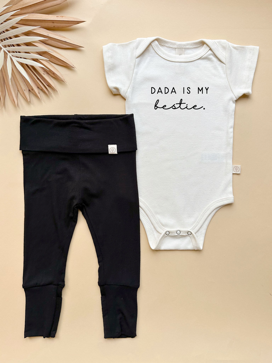 Dada is my Bestie -  Black Leggings Outfit Set Bundle