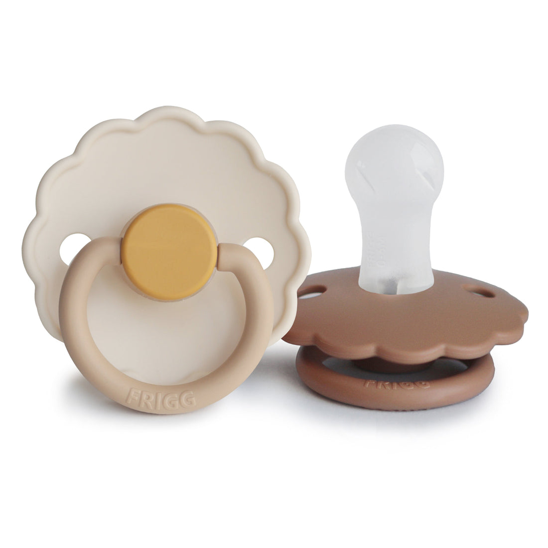 FRIGG Daisy Silicone Pacifier 2 - Pack - Tenth &amp; Pine - FRIGG PACIFIERS - 0 - 6 months - Chamomile/Peach Bronze