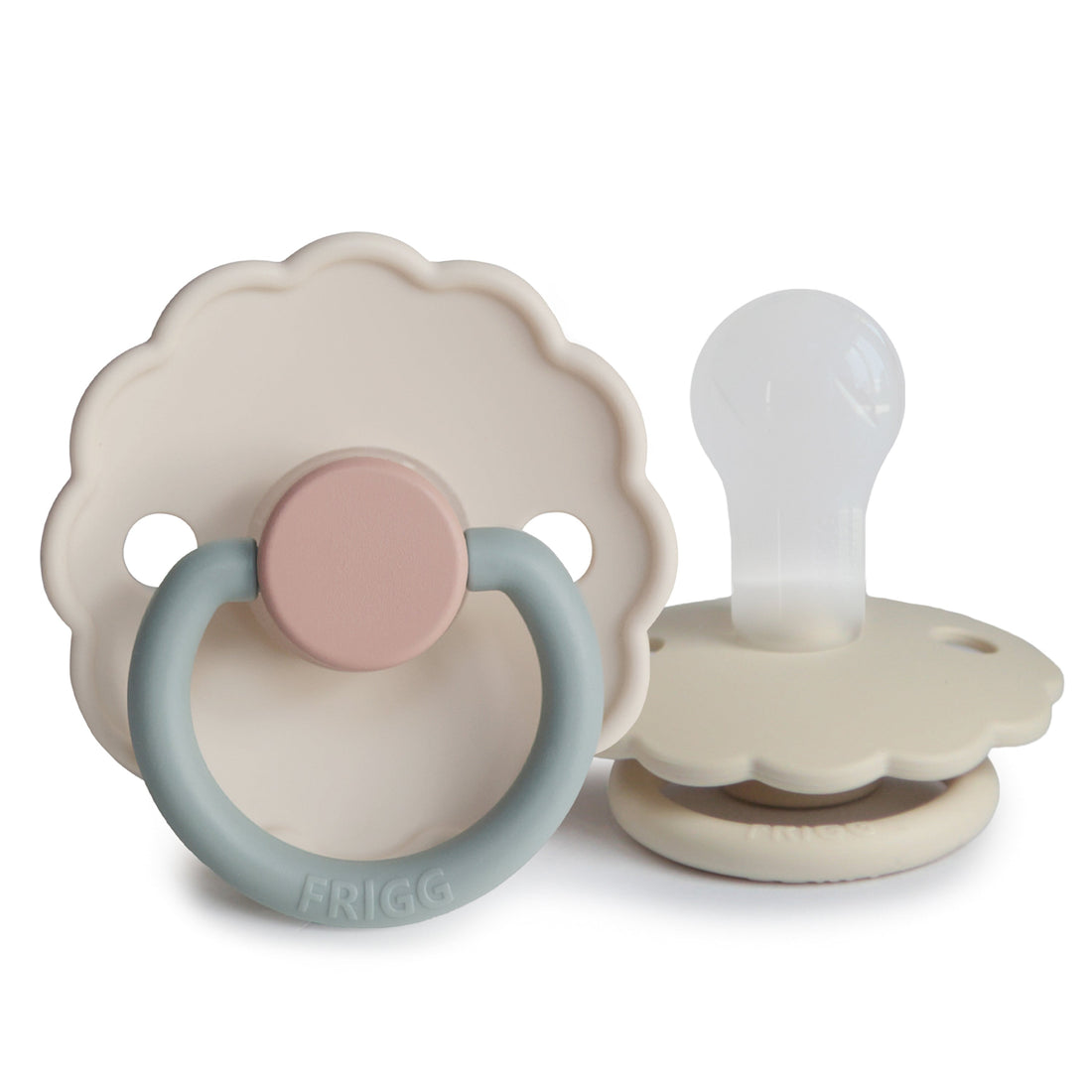 FRIGG Daisy Silicone Pacifier 2 - Pack - Tenth &amp; Pine - FRIGG PACIFIERS - 0 - 6 months - Cotton Candy/Sandstone