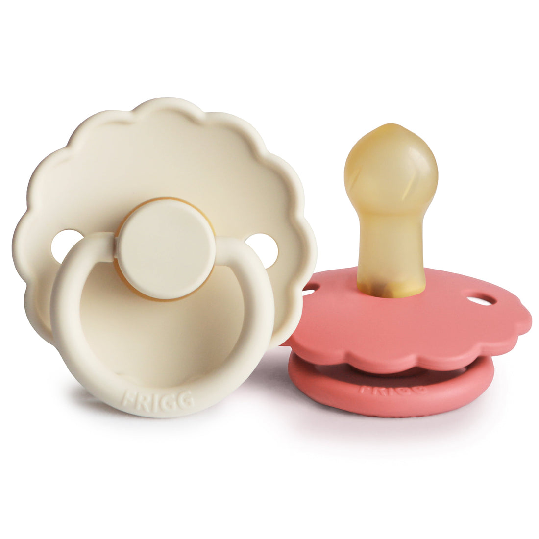 FRIGG Daisy Natural Rubber Pacifier 2 - Pack - Tenth &amp; Pine - FRIGG PACIFIERS - 0 - 6 months - Cream/Poppy