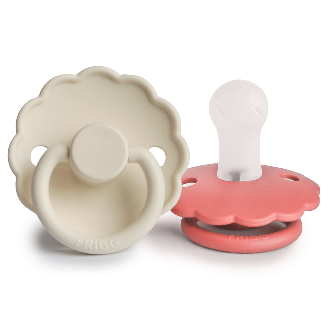 FRIGG Daisy Silicone Pacifier 2 - Pack - Tenth &amp; Pine - FRIGG PACIFIERS - 0 - 6 months - Cream/Poppy