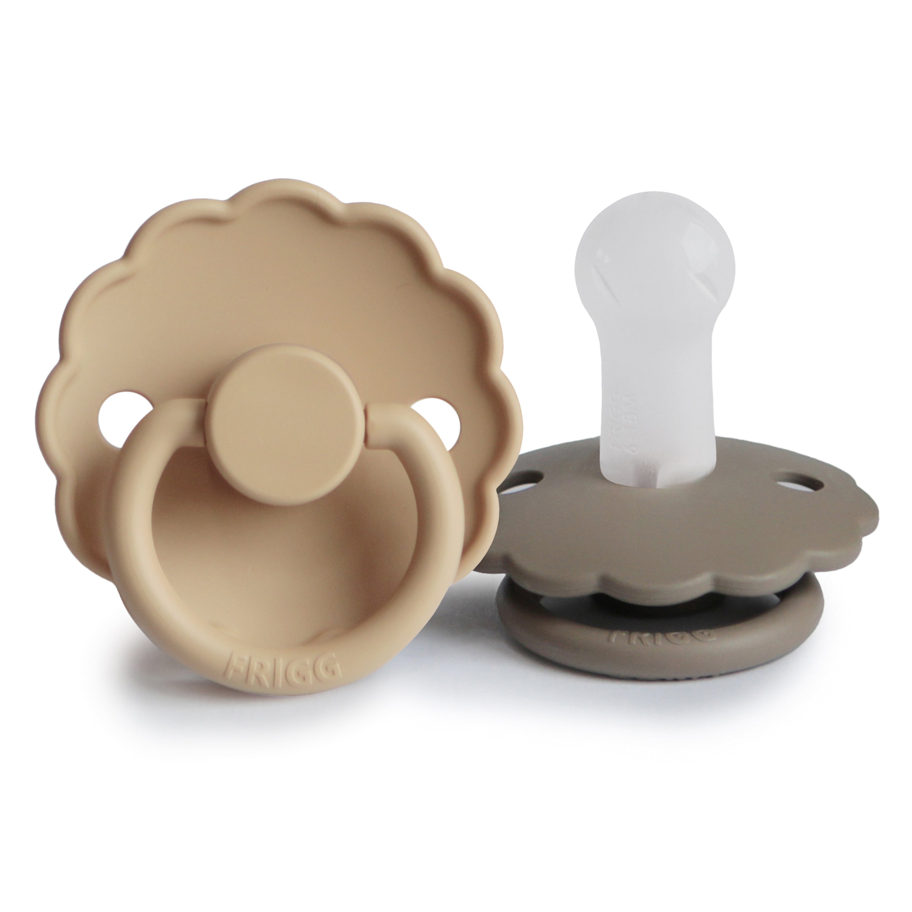 FRIGG Daisy Silicone Pacifier 2 - Pack - Tenth &amp; Pine - FRIGG PACIFIERS - 6 - 18 months - Croissant/Portobello