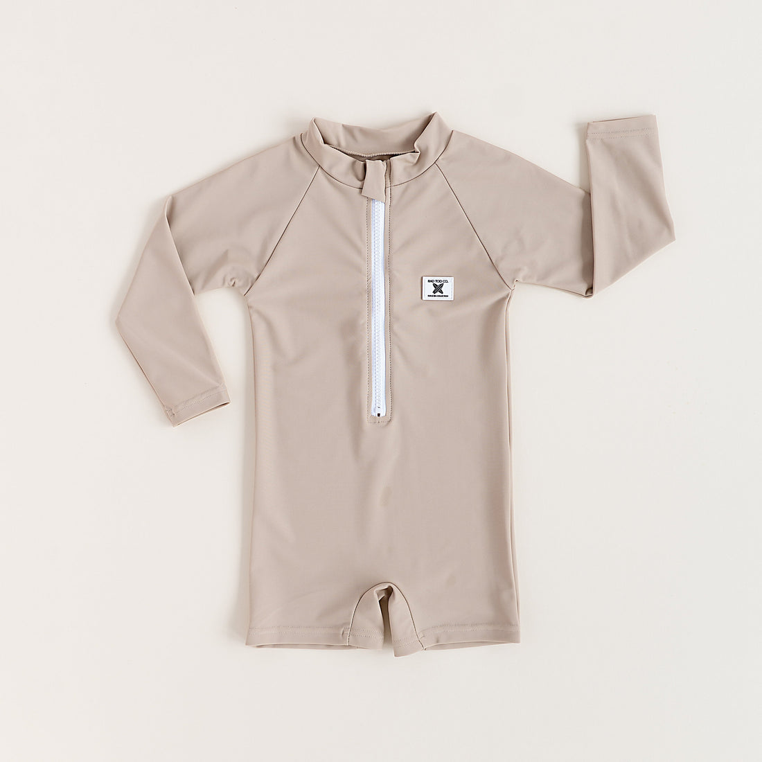 UPF 50 RASHGUARD ONESIE - LATTE