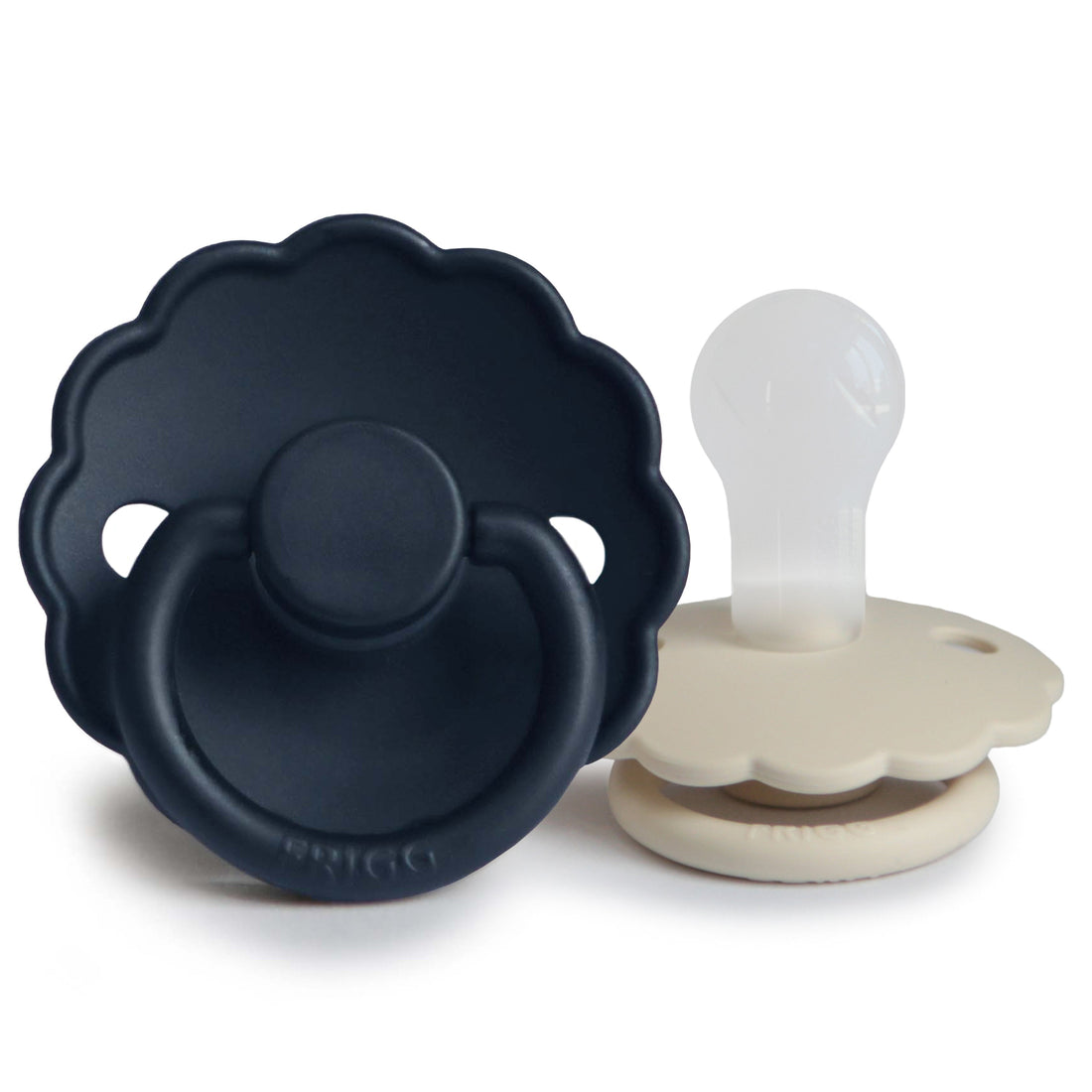 FRIGG Daisy Silicone Pacifier 2 - Pack - Tenth &amp; Pine - FRIGG PACIFIERS - 0 - 6 months - Dark Navy/Sandstone