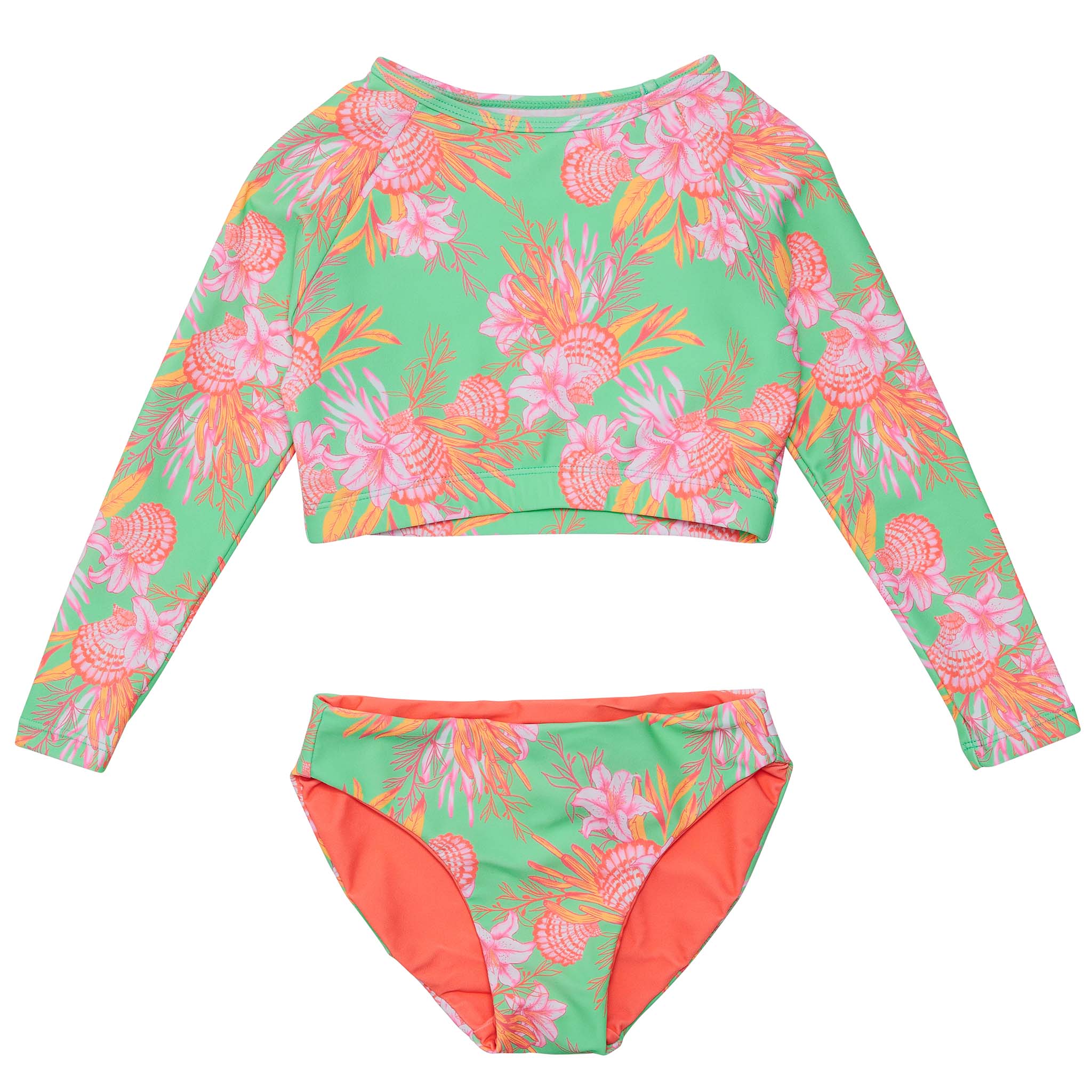 Coastal Shells Sustainable Crop LS Rash Top Set