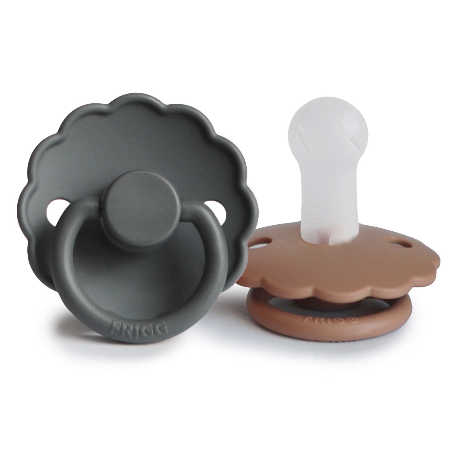 FRIGG Daisy Silicone Pacifier 2 - Pack - Tenth &amp; Pine - FRIGG PACIFIERS - 6 - 18 months - Graphite/Peach Bronze