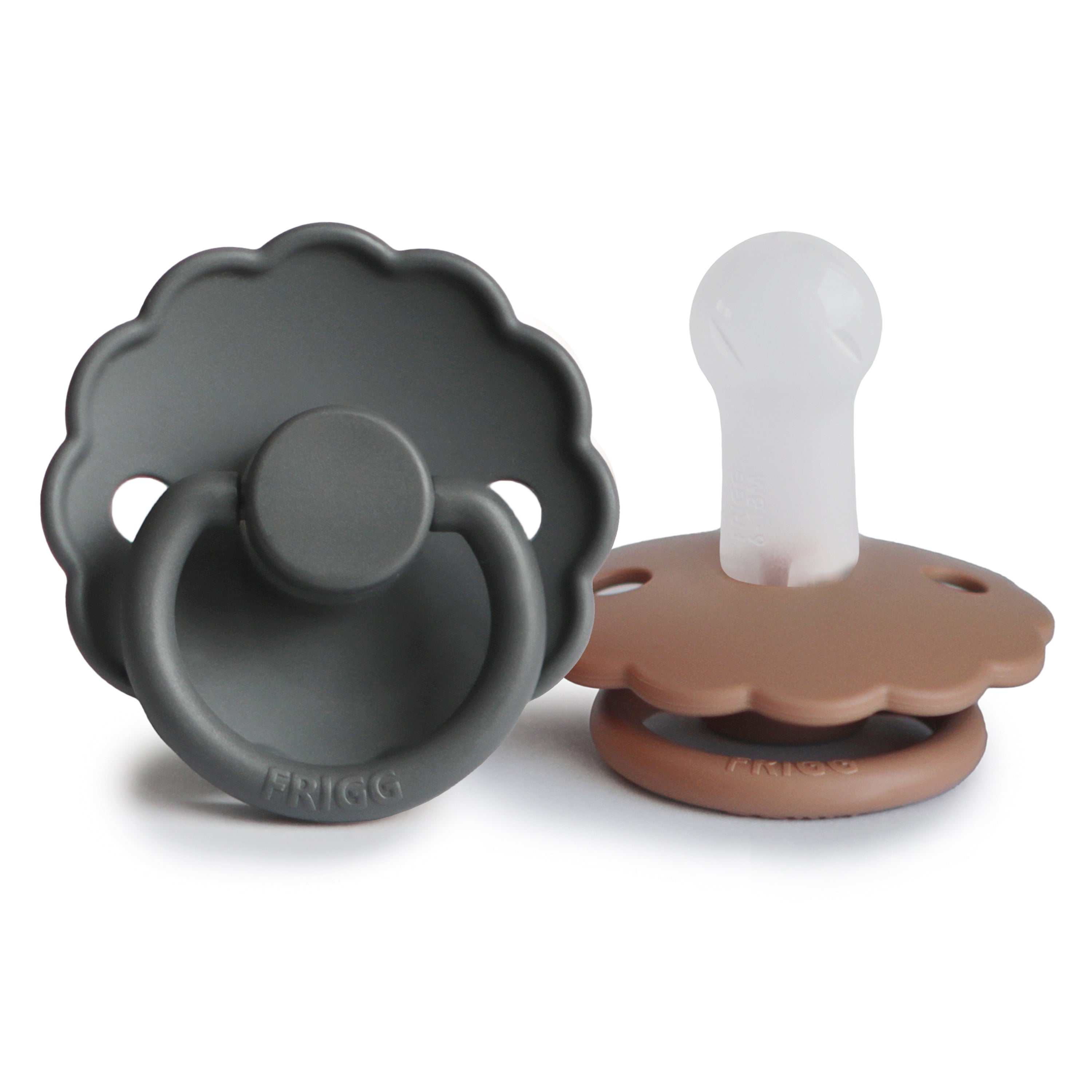 FRIGG Daisy Silicone Pacifier 2 - Pack - Tenth &amp; Pine - FRIGG PACIFIERS - 6 - 18 months - Graphite/Peach Bronze