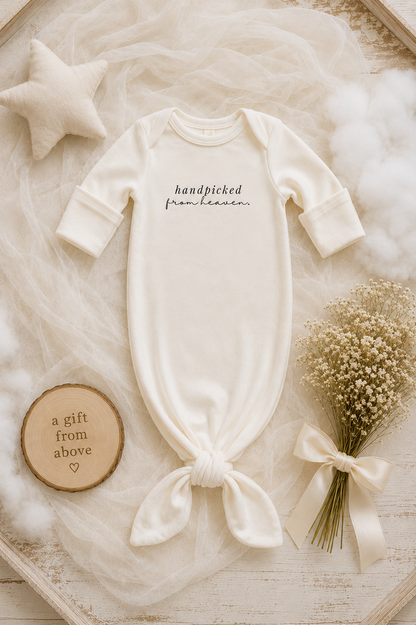 Handpicked from Heaven Organic Newborn Knotted Gown