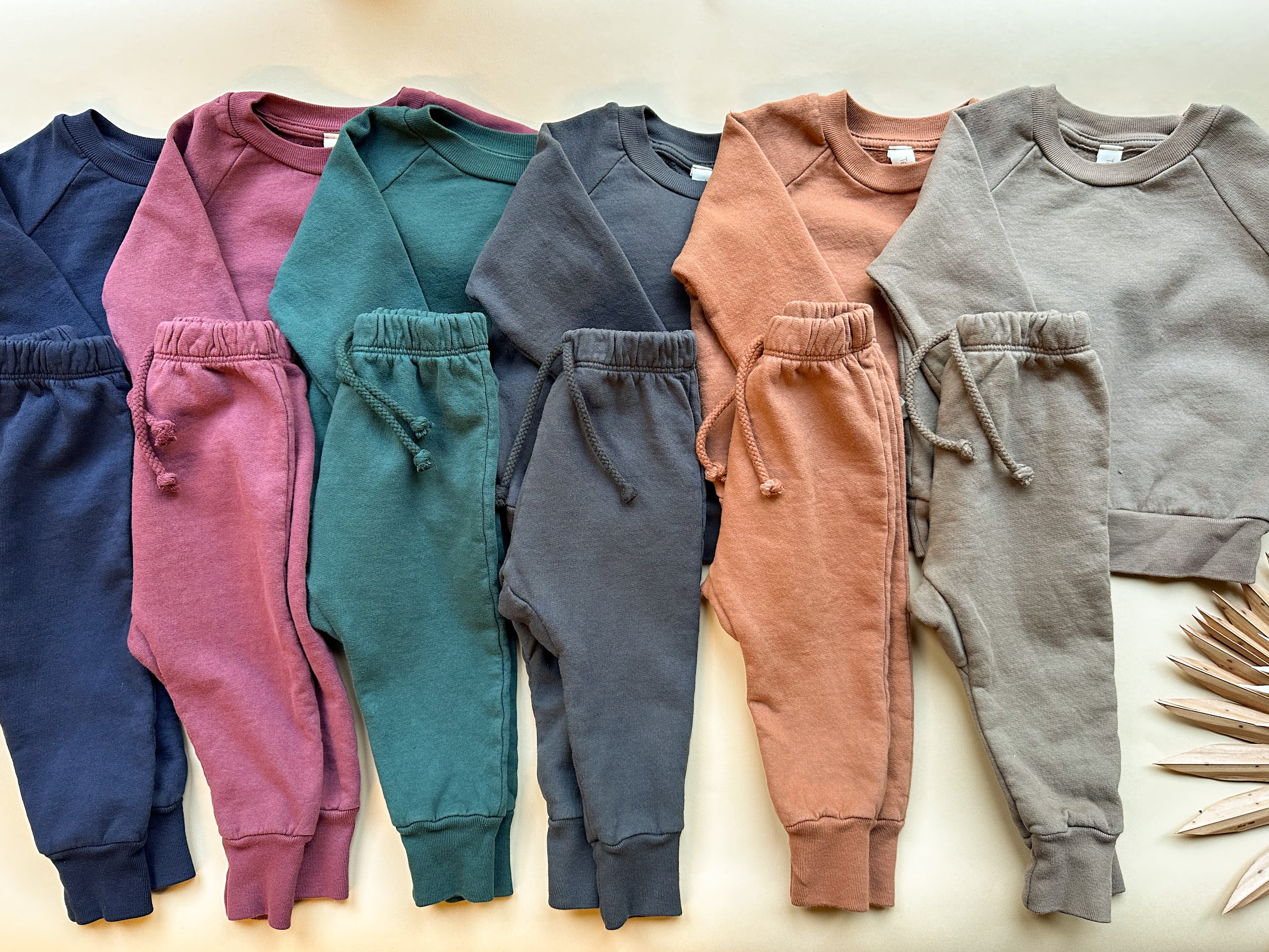 Organic Cotton Fleece Joggers + Sweatshirt Outfit Set | Sienna