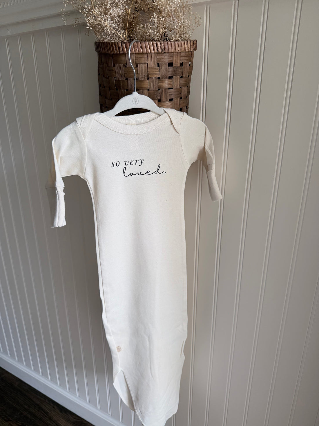 So Very Loved Organic Newborn Knotted Gown