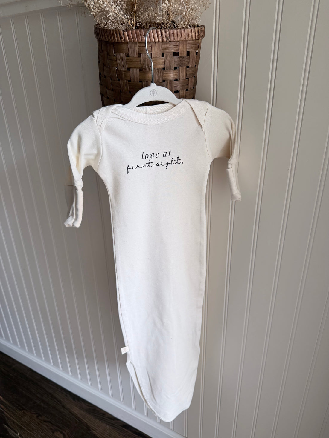 Love At First Sight Organic Newborn Knotted Gown