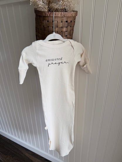 Answered Prayer Organic Newborn Knotted Gown