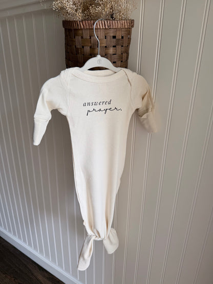 Answered Prayer Organic Newborn Knotted Gown