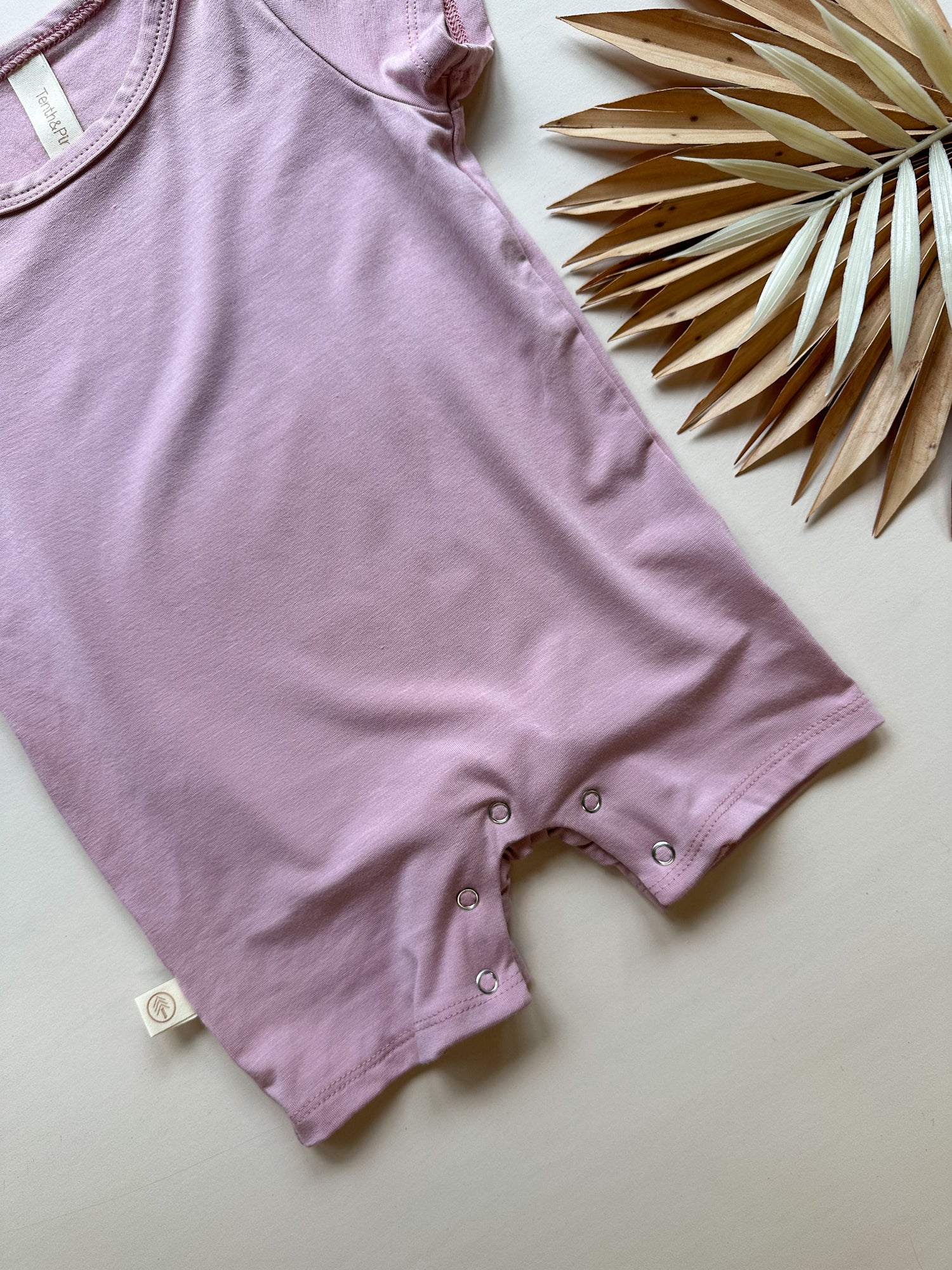 Short Sleeve Snap Romper | Dusty Pink | Luxury Bamboo