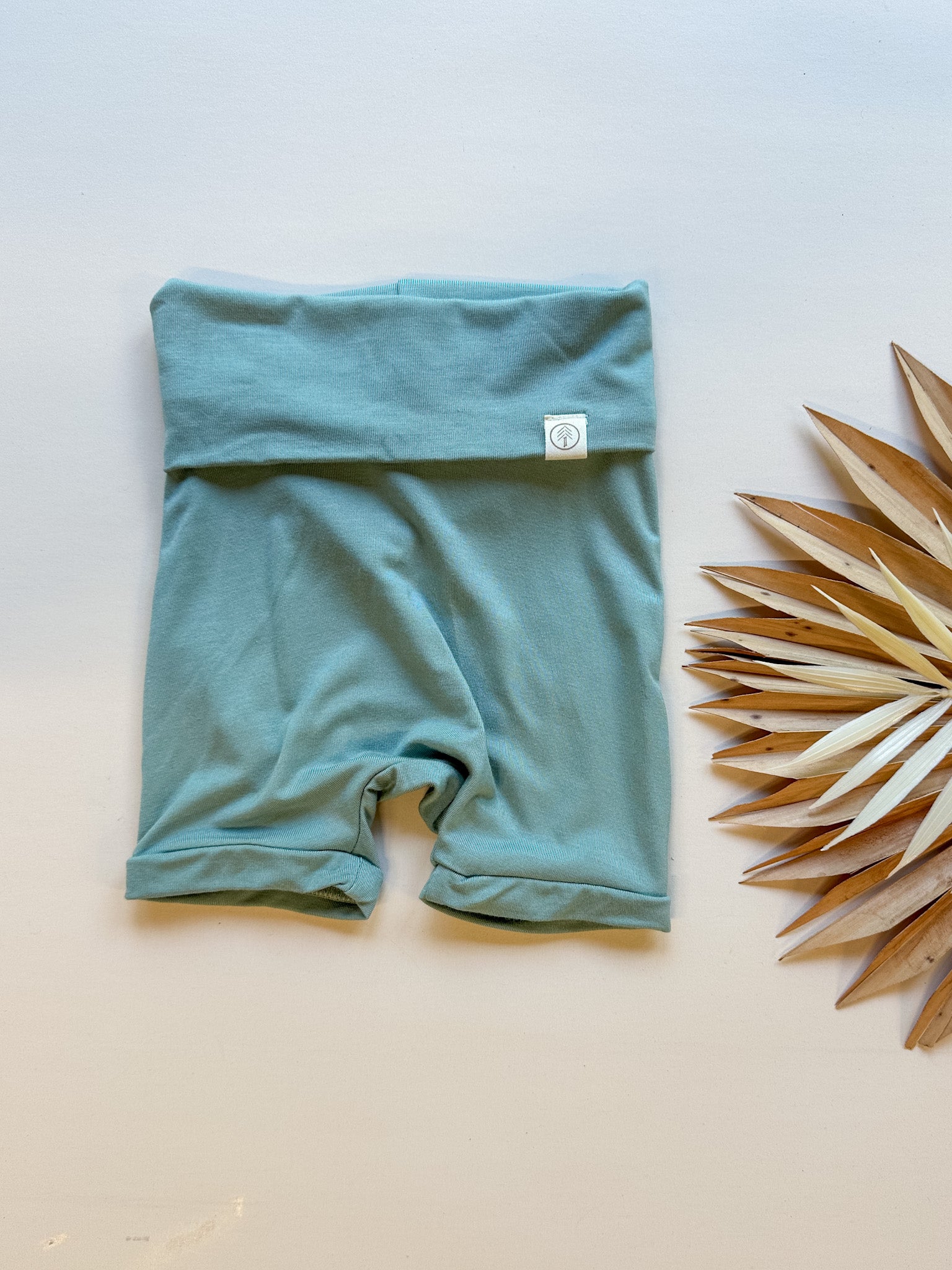 Fold Over Shorties | Seafoam | Luxury Bamboo