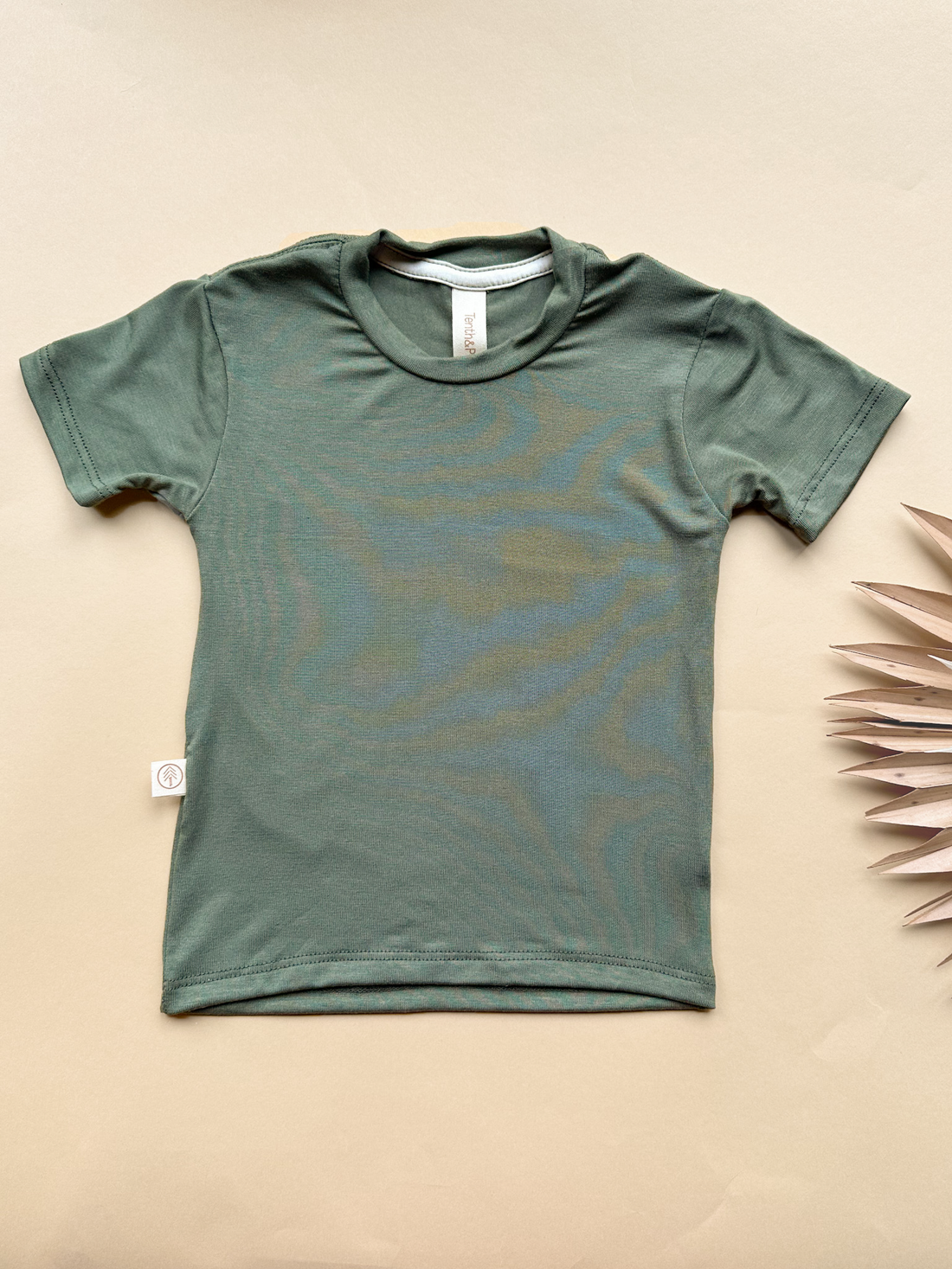 0/3m, 3/6m | Short Sleeve Essential Tee in Pine | Bamboo