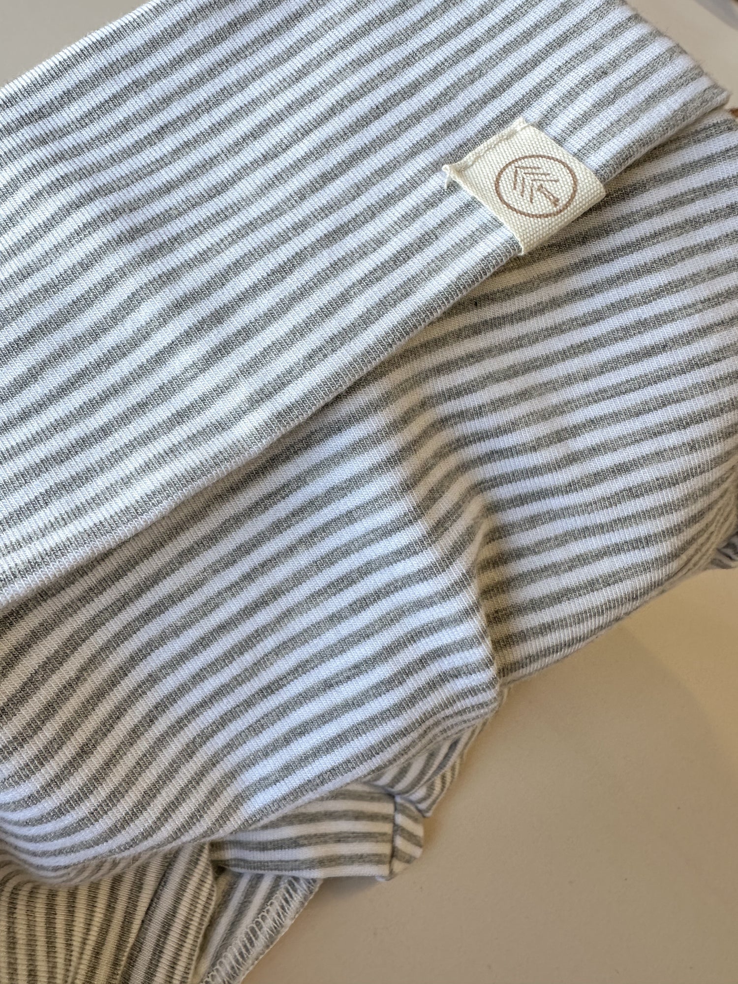 2/3T | Fold Over Bloomers | Gray Stripe | Bamboo Organic Cotton