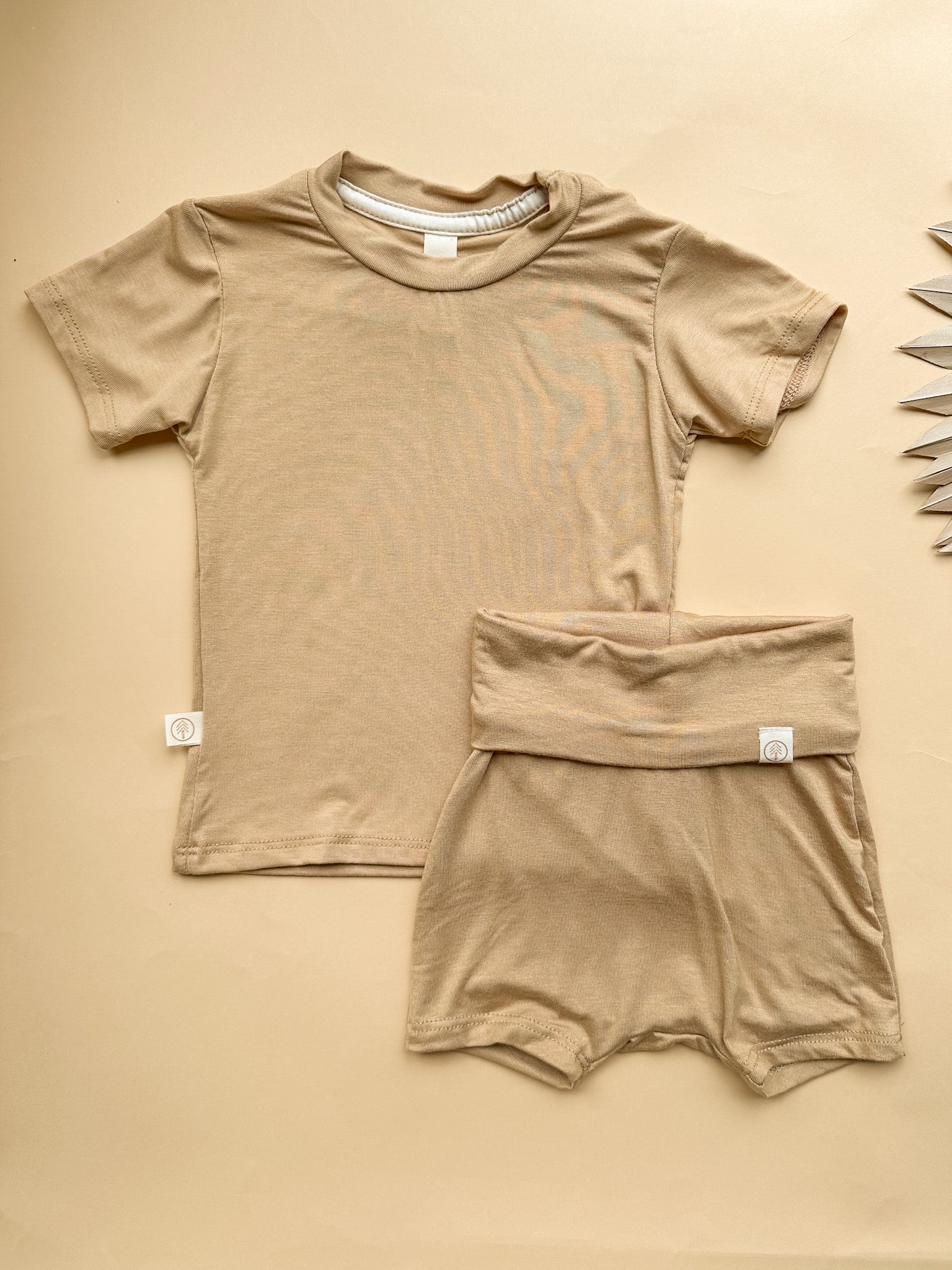 Bamboo Kids Outfit Shorties + T-shirt Set | Goldenrod