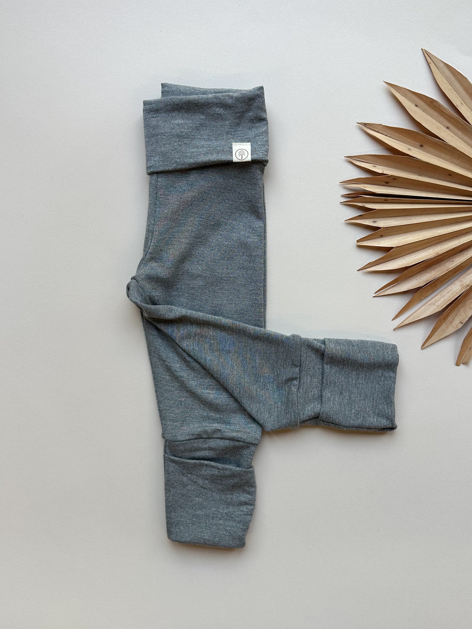 Fold-Over Footie Leggings | Baby &amp; Toddler | Luxury Bamboo | Dark Heather Gray