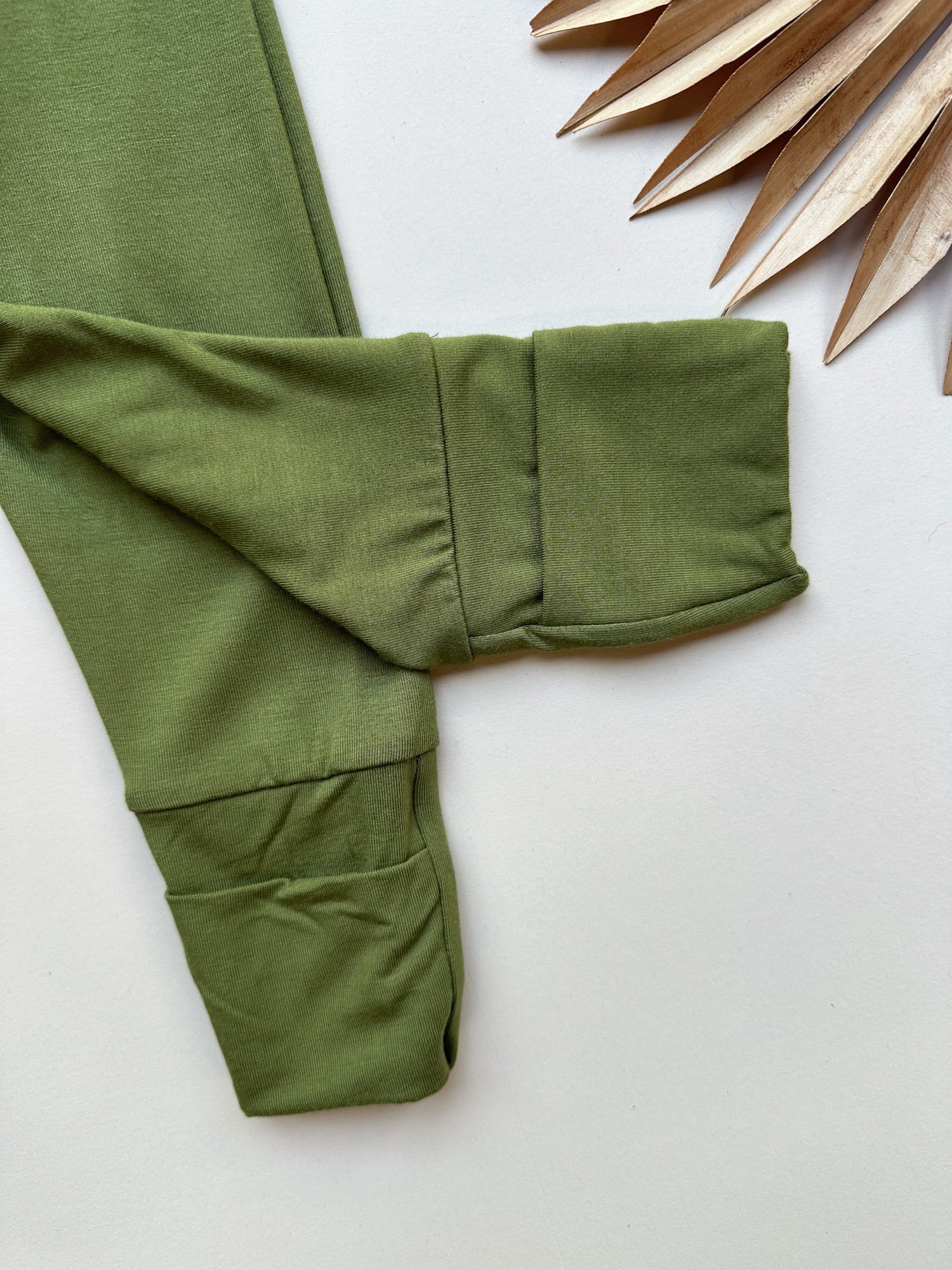 Fold-Over Footie Leggings | Baby &amp; Toddler | Luxury Bamboo | Olive