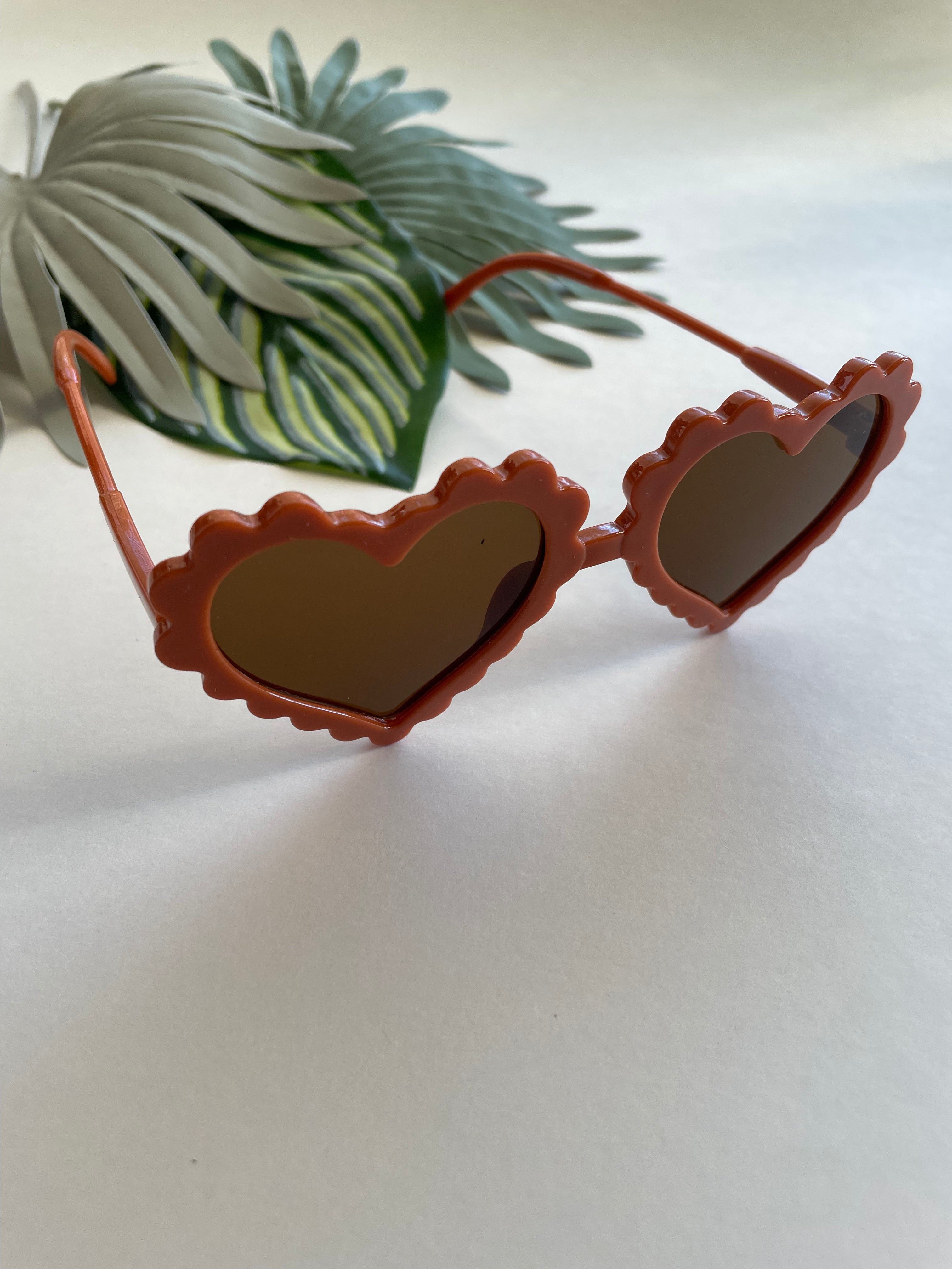 Heart Sunglasses - Rust