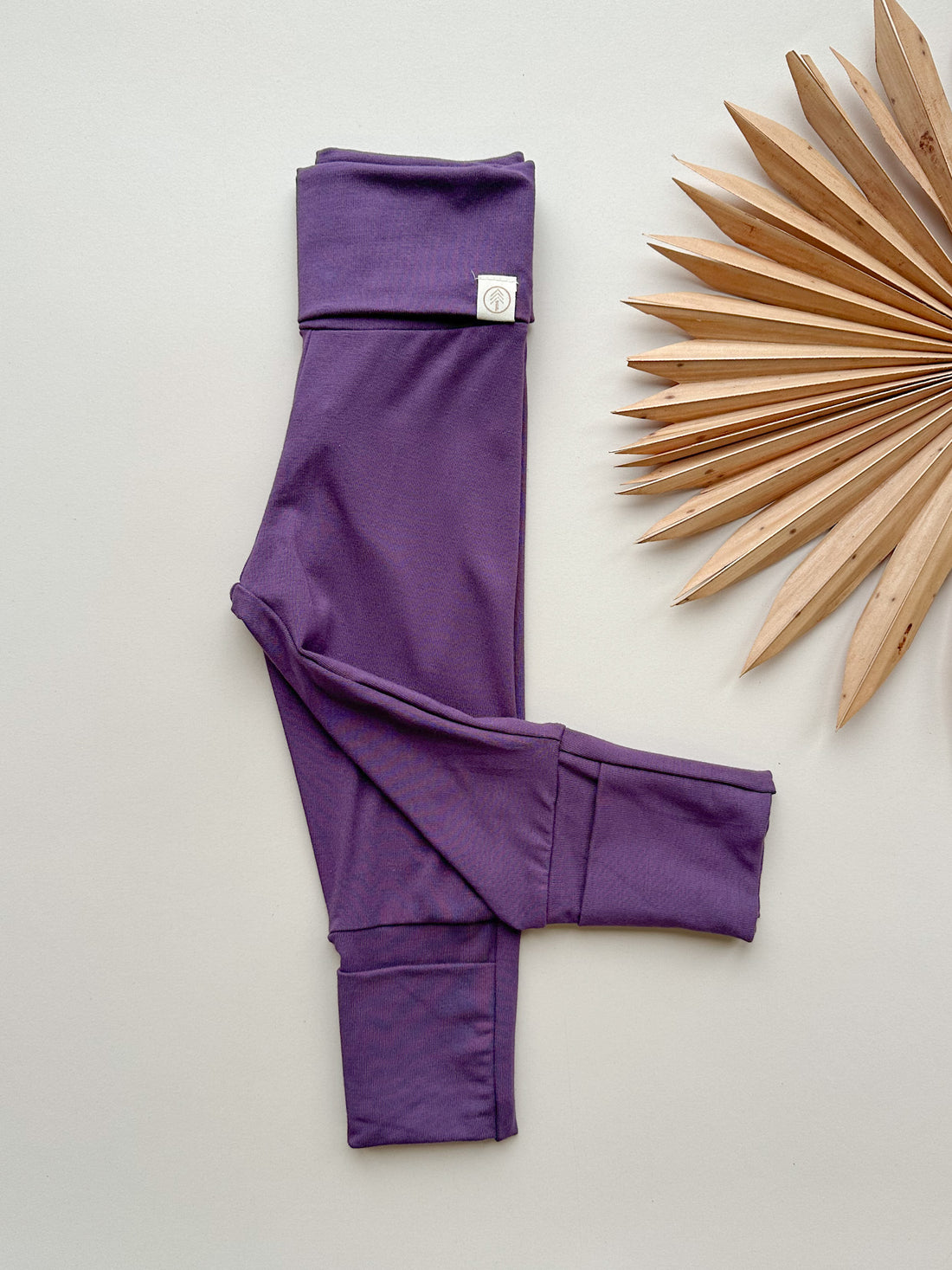 *Preorder* Fold-Over Footie Leggings | Baby &amp; Toddler | Luxury Bamboo | Plum