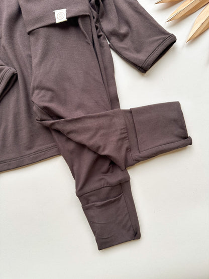 *Preorder* Fold-Over Footie Leggings | Baby &amp; Toddler | Luxury Bamboo | Brown