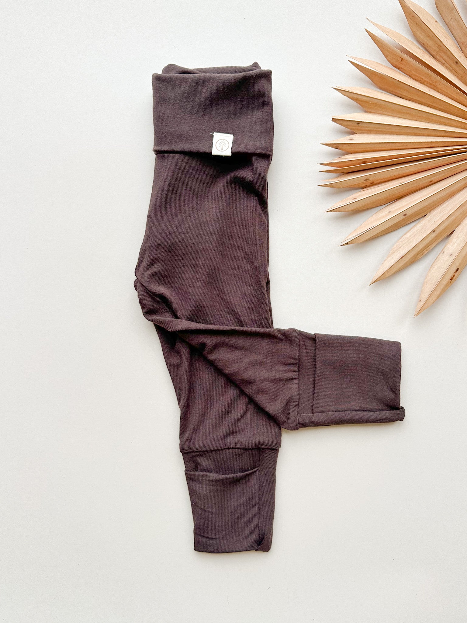 *Preorder* Fold-Over Footie Leggings | Baby &amp; Toddler | Luxury Bamboo | Brown