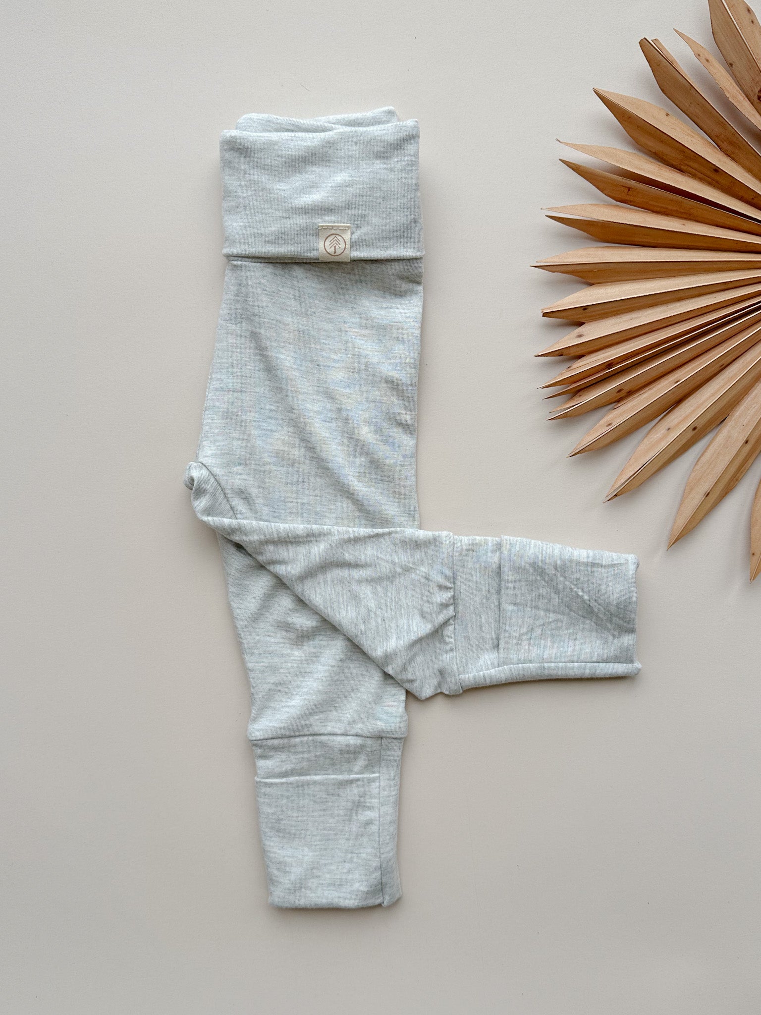 *Preorder* Fold-Over Footie Leggings | Baby &amp; Toddler | Luxury Bamboo | Light Heather Gray