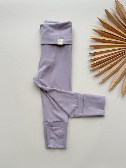 *Preorder* Fold-Over Footie Leggings | Baby &amp; Toddler | Luxury Bamboo | Dusty Purple