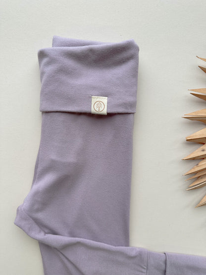 *Preorder* Fold-Over Footie Leggings | Baby &amp; Toddler | Luxury Bamboo | Dusty Purple