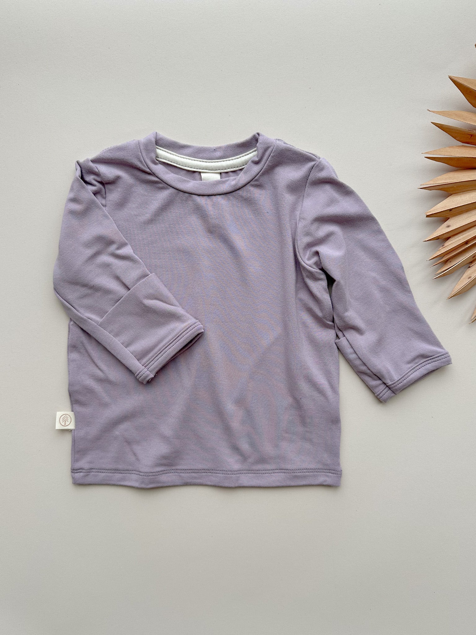 *Preorder* Long Sleeve T-shirt or Bodysuit with Mittens | Baby &amp; Toddler | Luxury Bamboo | Dusty Purple