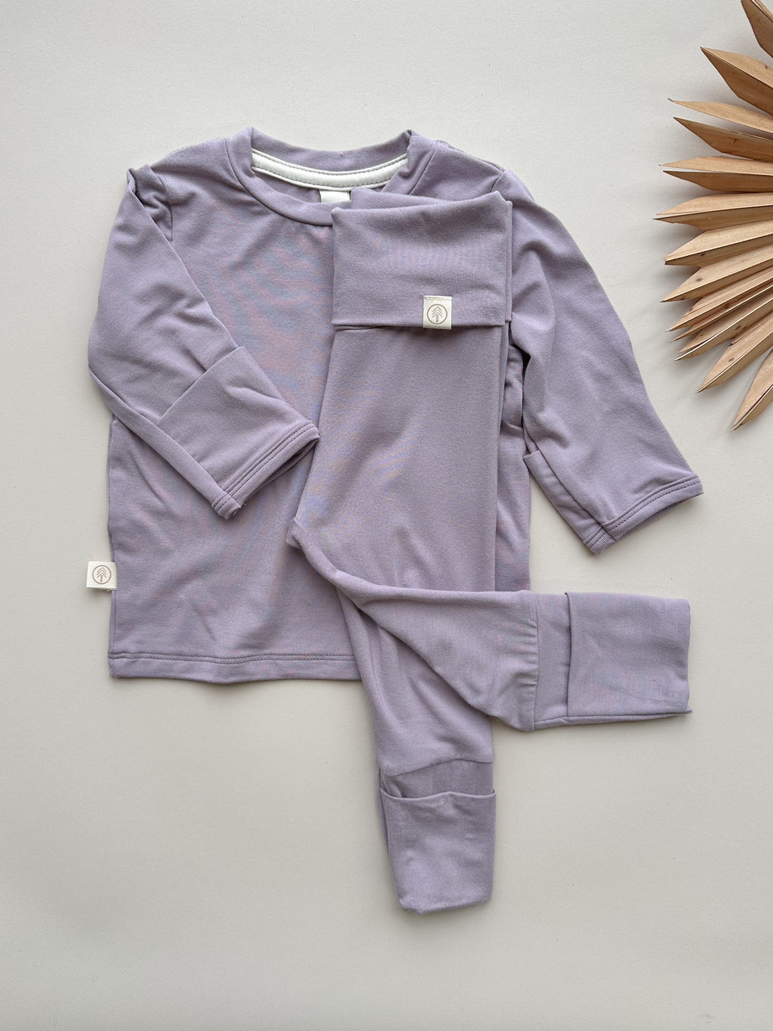 *Preorder* Long Sleeve T-shirt or Bodysuit with Mittens | Baby &amp; Toddler | Luxury Bamboo | Dusty Purple