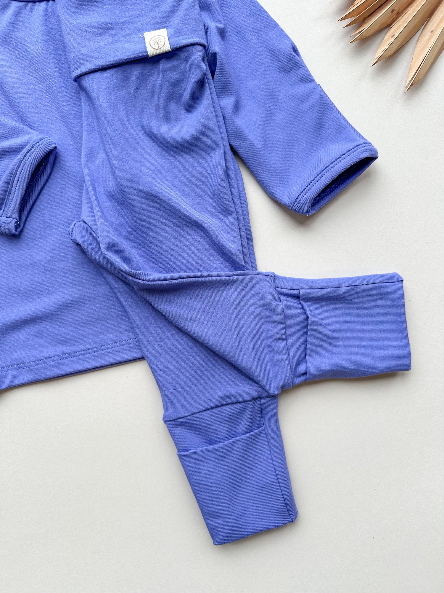 *Preorder* Fold-Over Footie Leggings | Baby &amp; Toddler | Luxury Bamboo | Dark Periwinkle