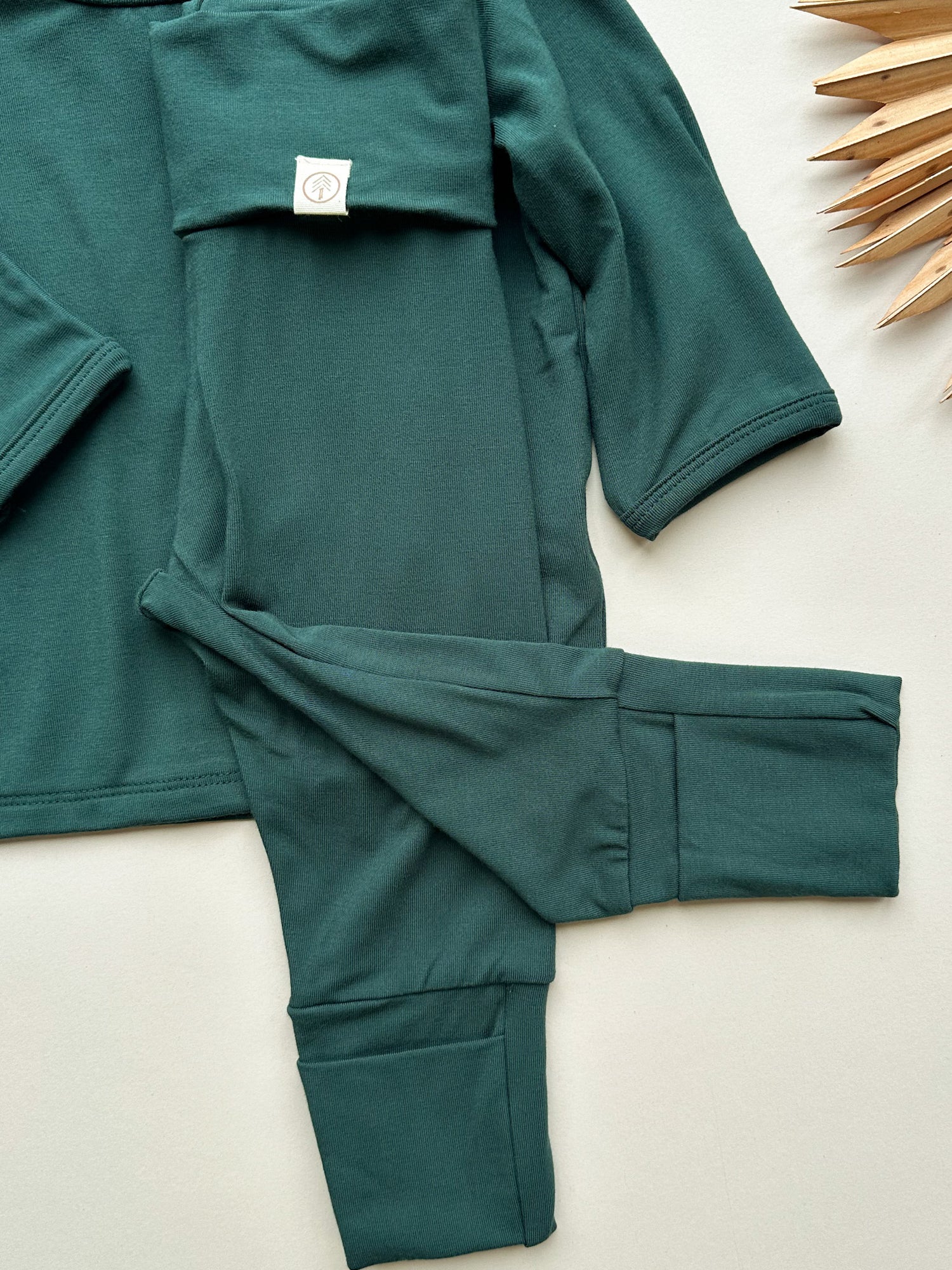 *Preorder* Fold-Over Footie Leggings | Baby &amp; Toddler | Luxury Bamboo | Pine