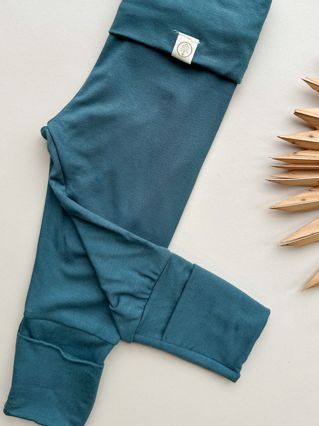 *Preorder* Fold-Over Footie Leggings | Baby &amp; Toddler | Luxury Bamboo | Dark Teal